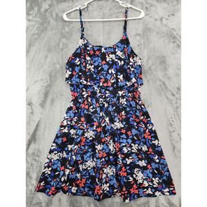 Elle Dress Womens M Black Blue Pink Floral Tiered Ruffled Sundress Flowy Preppy